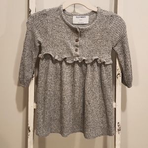 Old Navy Long Sleeve Heather Grey Waffle Dress 18-24 Months